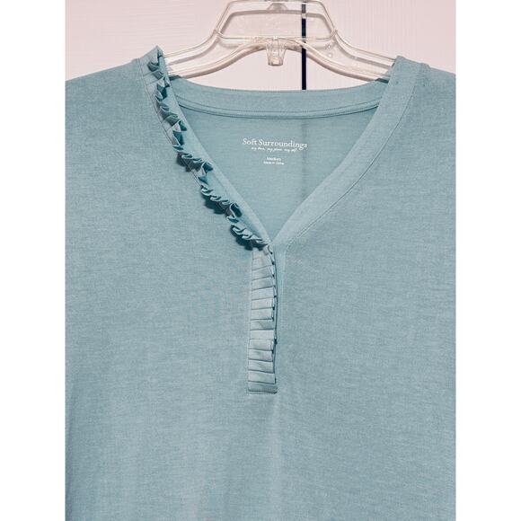 NWT Soft Surroundings Oleander Teal Dust Top, Size M - Picture 4 of 8